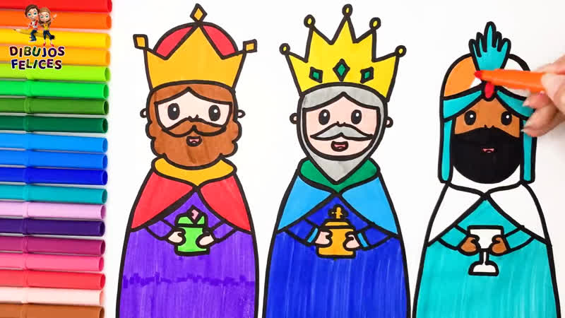 Dibujos De Navidad Fáciles Para Niños Los Reyes Magos De Oriente Tokyvideo 